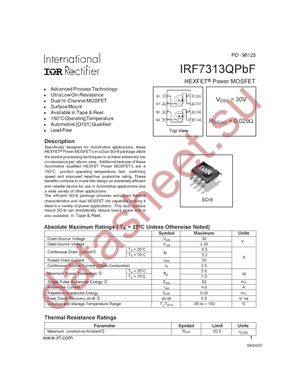 IRF7313QTRPBF datasheet  